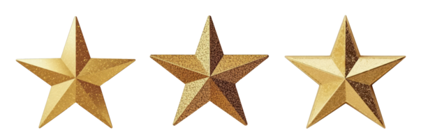 Golden glitter star isolated png