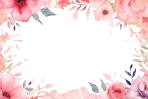 Watercolor pink flowers isolated png