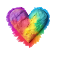 Heart from rainbow powder isolated png