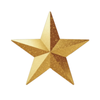 Golden glitter star isolated png