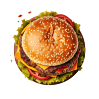 Delisious burger on the plate isolated png