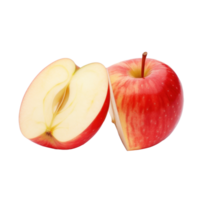 Cut half of apple isolated png