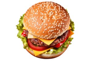 köstlich Burger auf das Teller isoliert png