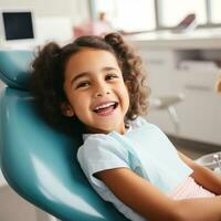 Children's dentistry for healthy teeth and beautiful smile. AI Generated photo
