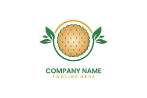 Flat modern nature cookies biscuit logo template vector