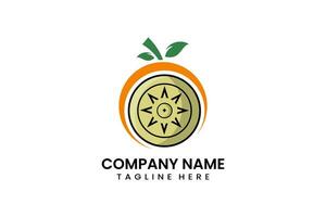 Flat vector fruit shield logo modern template