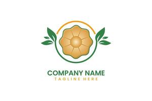 Flat modern nature cookies biscuit logo template vector