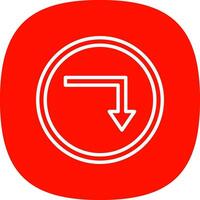 Turn Down Vector Icon Design