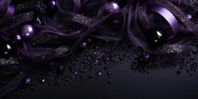 purple and black glitter Halloween background. photo