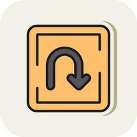 U Turn Vector Icon Design