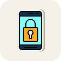 Mobile Lock  Vector Icon Design