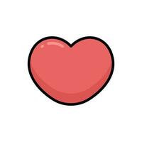 Heart Cartoon Vector Icon Illustration. Healthcare and Medical Icon Concept Isolated Premium Vector. Flat Cartoon Style