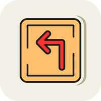 Turn Left Vector Icon Design