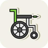 Wheel Chair Vector Icon Design