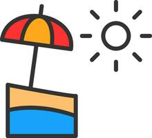 Sun Umbrella  Vector Icon Design