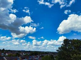 High Angle Footage of Residential Real Estate Homes at East of Luton City of England, Great Britain. Footage Was Captured with Drone's Camera on July 19th, 2023 photo