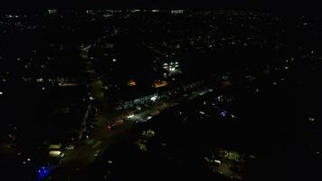 High Angle Footage of Central Luton City of England During Night. video