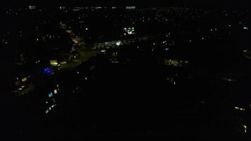 High Angle Footage of Central Luton City of England During Night. video