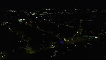 High Angle Footage of Central Luton City of England During Night. video