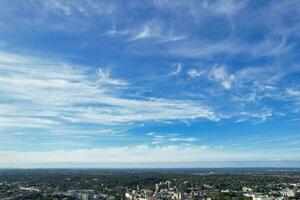 Ariel Footage of Attractive Tourist Destination at Bournemouth City Sandy Beach and Ocean of England Great Britain, Aerial Footage Captured with Drone's Camera on August 23rd, 2023 During sunny Day. photo