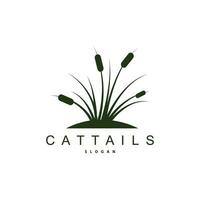 Creeks And Cattails River Logo, Grass Design Simple Minimalist Illustration Vector Template