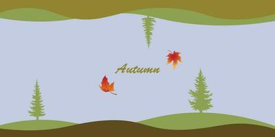 Background design with minimalist colors with an autumn theme. vector