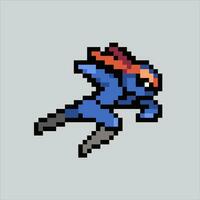 Pixel art illustration Ninja. Pixelated Ninja. Ninja icon pixelated for the pixel art game and icon for website and video game. old school retro. vector