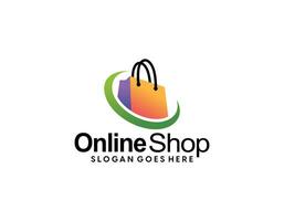 Online Shop Logo designs Template. Illustration vector graphic of pointer arrow and shop bag combination logo design concept. Perfect for Ecommerce,sale, discount or store web element. Company emblem