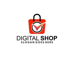 Abstract shop logo, design concept, emblem, icon, flat logotype element for template. vector