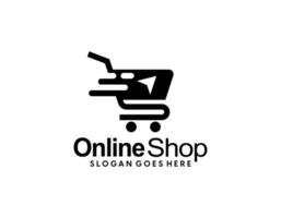 Online Shop Logo designs Template. Illustration vector graphic of pointer arrow and shop bag combination logo design concept. Perfect for Ecommerce,sale, discount or store web element. Company emblem