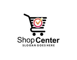 en línea tienda logo diseños modelo. ilustración vector gráfico de compras carro y tienda bolso combinación logo diseño concepto. Perfecto para comercio electrónico, venta, descuento o Tienda web elemento. empresa emblema