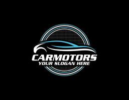 Sports carMotor vehicle dealership emblems. Auto silhouette garage symbols. vector