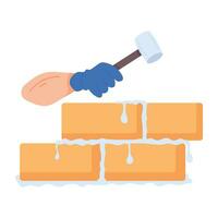 Trendy Bricklaying Concepts vector