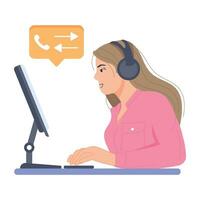 Trendy Call Center vector