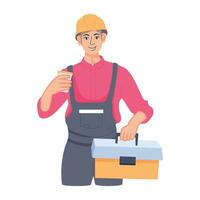 Trendy Worker Toolkit vector