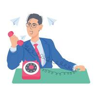 Trendy Telephone Call vector