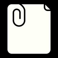 Paperclip with paper Vector Icon