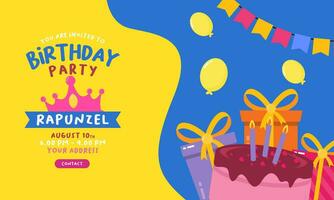 Invitation birthday party banner concept vector