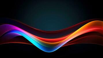 Abstract multicolor wavy line of light, neon glowing lines, magic energy space light concept, abstract background wallpaper design, Generative AI illustration photo