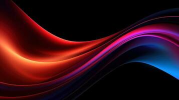 Abstract multicolor wavy line of light, neon glowing lines, magic energy space light concept, abstract background wallpaper design, Generative AI illustration photo