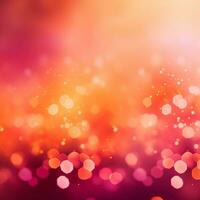 Bright yellow-pink sparkling background with bokeh effect. Gradient, vibrant, digital paper, print photo