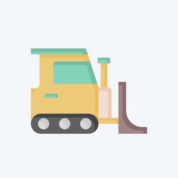Icon Bulldozer. related to Building Material symbol. flat style. simple design editable. simple illustration vector