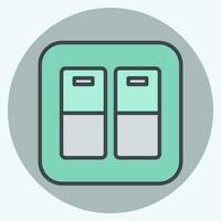 Icon Door light Switch. related to Building Material symbol. color mate style. simple design editable. simple illustration vector