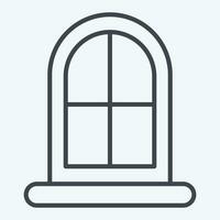 Icon Window. related to Building Material symbol. line style. simple design editable. simple illustration vector