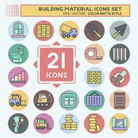 Icon Set Building Material. related to Education symbol. color mate style. simple design editable. simple illustration vector