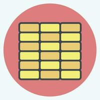 Icon Wall. related to Building Material symbol. color mate style. simple design editable. simple illustration vector