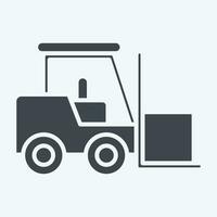 Icon Fork Lift. related to Building Material symbol. glyph style. simple design editable. simple illustration vector