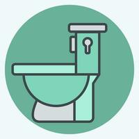 Icon Toilet. related to Building Material symbol. color mate style. simple design editable. simple illustration vector