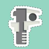 Sticker line cut Caliper. related to Building Material symbol. simple design editable. simple illustration vector