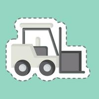 Sticker line cut Fork Lift. related to Building Material symbol. simple design editable. simple illustration vector